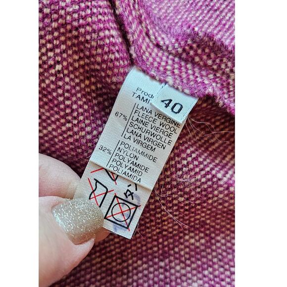 Kristina Ti Rhinestone Wool Longline Cardigan Sweater Women Size 40-M Deep Mauve - Picture 8 of 9